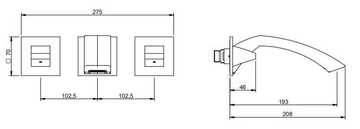 ARCHÈ - 3 hole wall-mounted washbasin tap by Rubinetterie Treemme - view 3